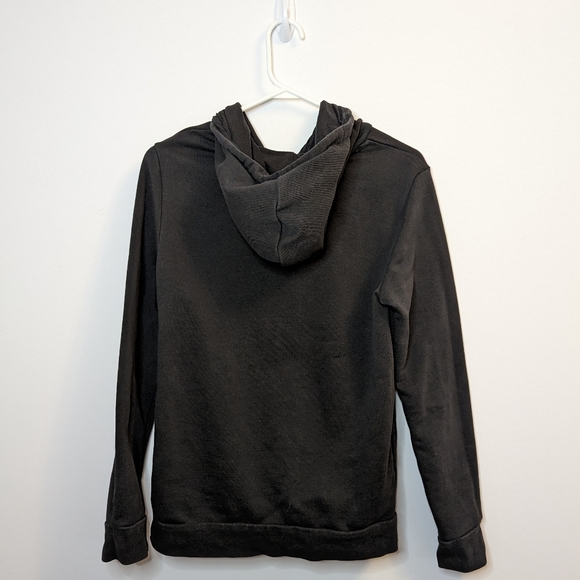 ADIDAS Women Medium Essentials Linear Pullover Hoodie in Black - Picture 4 of 4